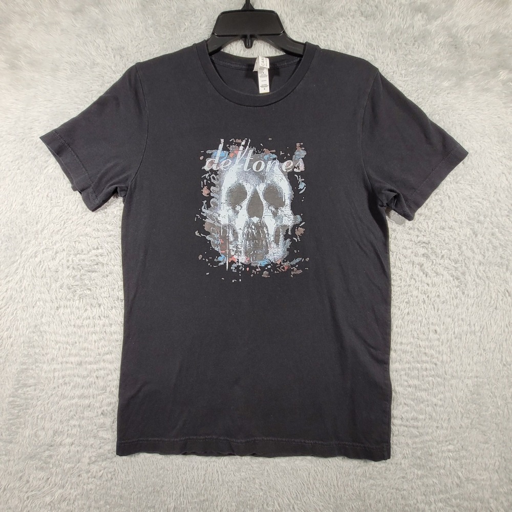 Deftones Skull Graphic‎ Band Tee Mens Medium Black Short Sleeve Rock Shirt